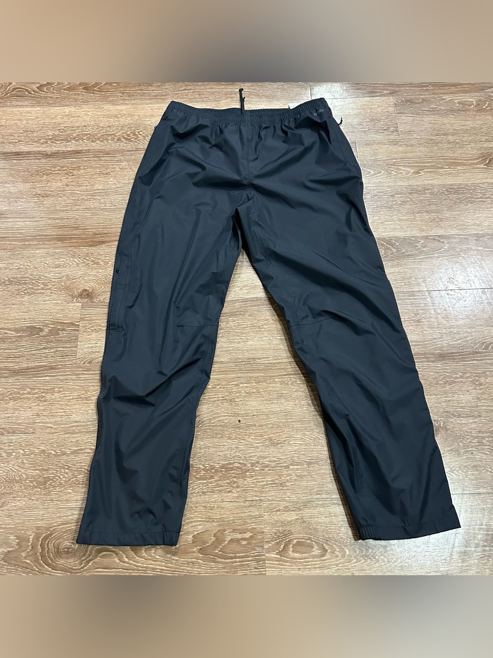 Patagonia H2No Rain Pants Mens XL Black Waterproof Shell Full Zip Snap Hem